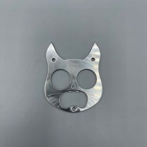 Silver Cat Keychain EDC Gear Safety Cat Bottle Opener Keychain